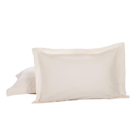 Lux Hotel FRE23602IVOR10 2Pk Microfiber Sham With 2 In. Flange  Ivory - Standard/Queen